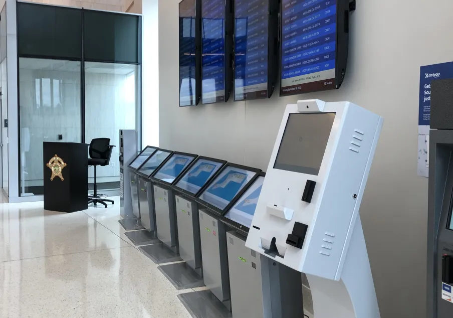 Court kiosk machines and digital case information boards