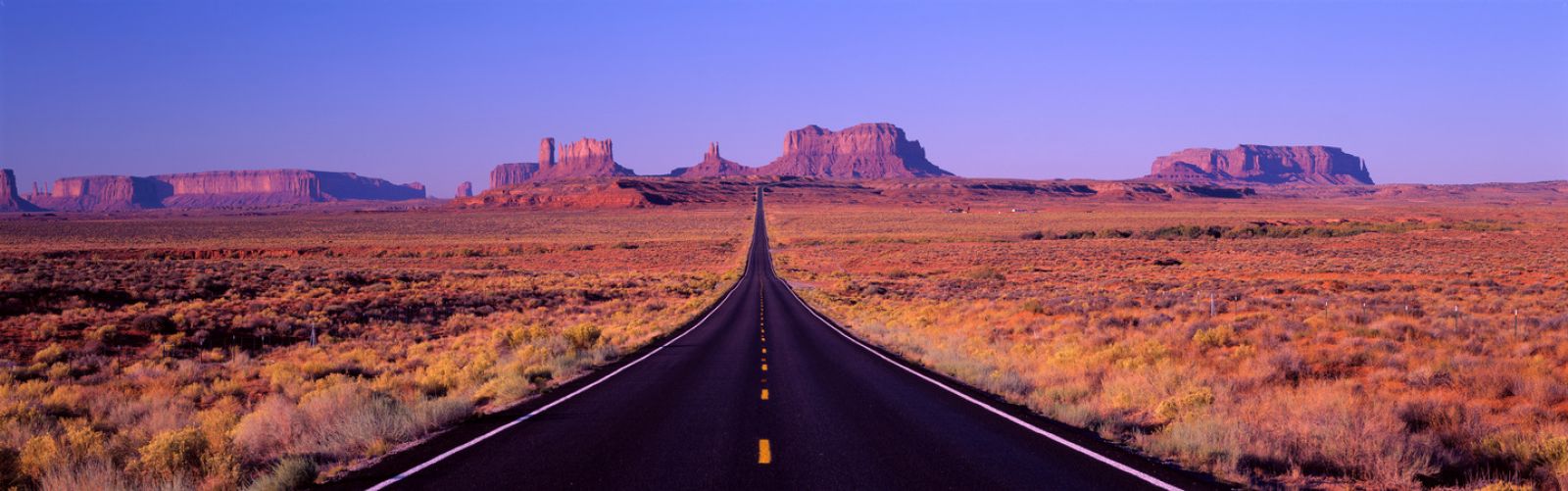 A long straight road through a desert banner image